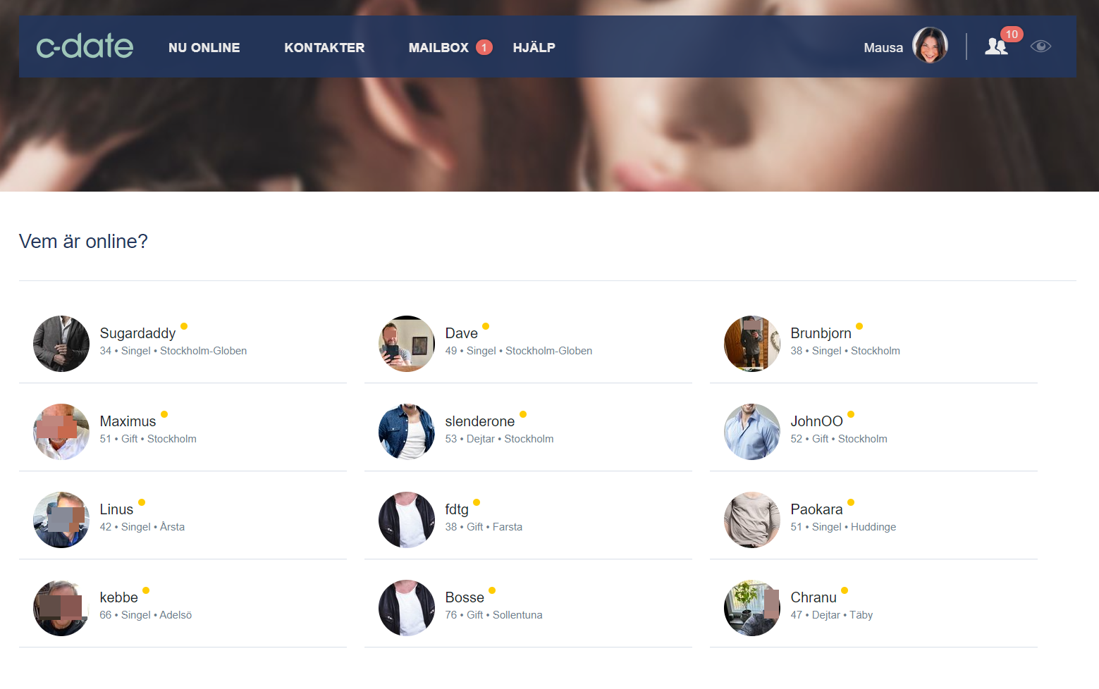 C-Date Vem är online?